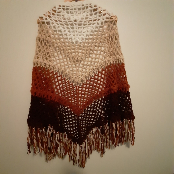 Vintage Hand knit large boho wrap scarf exc condition - Picture 5 of 5